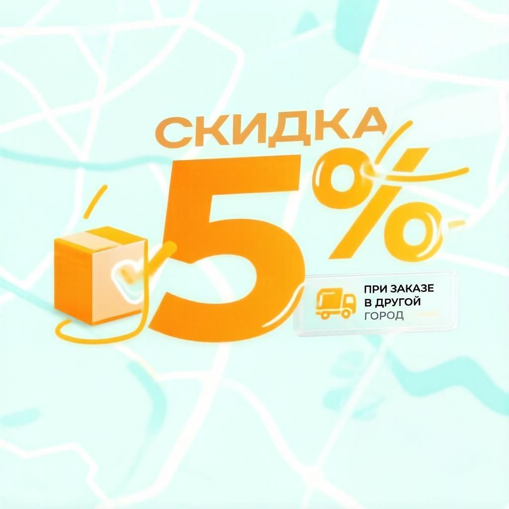 Скидка 5 % при заказе с доставкой через ТК!