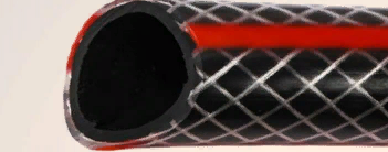 Шланг поливочный ПВХ усиленный премиум,пищевой трехслойный армированный 3/4, 25 м (чёрн-красн) Вихрь